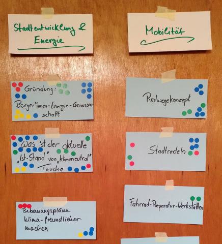 Projektideen der ersten Tauchaer Klima-Konferenz